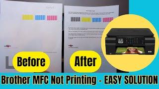 Brother MFC-J NOT Printing Color Black or Blank Pages - How To Fix Clogged Printhead FIXED