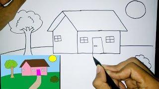 Cara Mudah Menggambar Rumah Untuk Pemula  Drawing House for beginners