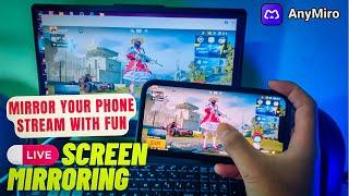 Best Screen Mirroring software for Live Stream PUBGBGMI mobile on PC with OBS using AnyMiro