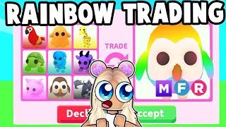 TRADING THROUGH THE RAINBOW ADOPT ME TRADE CHALLENGE