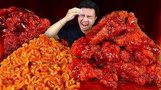 MUKBANG AYAM CRISPY DISIRAM SAOS SAMYANG 2X SPICY + MIE SAMYANG TERPEDAS