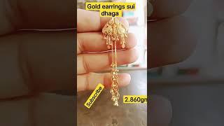 gold earrings sui dhaga design ️ @gopaljewellers