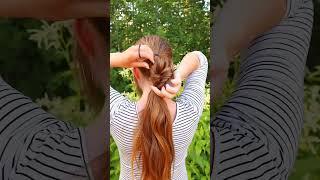 EASY Updo FOR BEGINNERS with bubble braids  #hair #hairtutorial #tutorialvideos