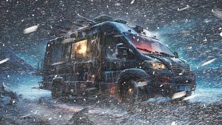 Cozy Van Life Winter Camping in Snow Storm Blizzard Extreme Weather Freezing Temperatures #vanlife