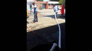 testing a non mechanial or electrical  bypass pump with a Vactor sewer cleaning truck
