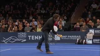 Ben Stiller OWNED by a young girl in tennis BNP Paribas Showdown 2013