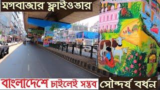 মগবাজার ফ্লাইওভার নতুন রূপে  Dhaka City Mogbazar Flyover Beautification  Street View