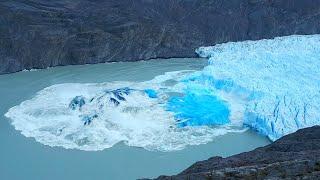 INCREDIBLE COLLAPSE TRIGGERED BY GLACIER CALVING  South America Chile