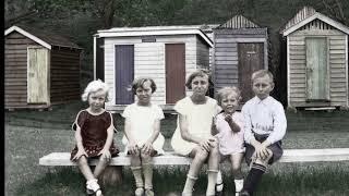 1917 Suttons Beach family in front of Beach Huts