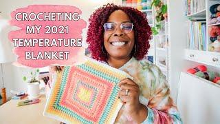 Catching Up On My 2021 Crochet Temperature Blanket Crochet With Me  Podcast Thingy