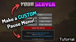 Make a CUSTOM Escape Menu For Your Minecraft Server Tutorial