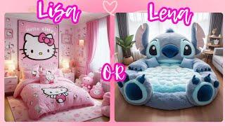 Lisa or Lena Hello Kitty vs Stitch #lisalena