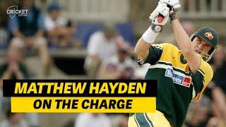 Take that Matthew Hayden advancing at pace bowlers