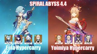 C0 Eula Hypercarry & C0 Yoimiya Hypercarry  Spiral Abyss 4.4  Genshin Impact