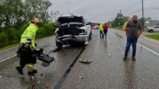 Rainy Day Major Accident - Ram 2500 vs Jeep