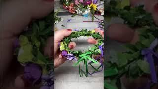 Making a purple flower crown for dolls #shorts