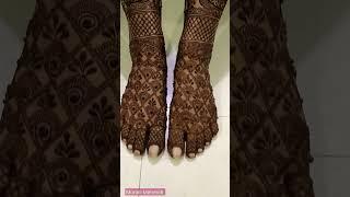 Easy Foot Mehndi Design  Bridal Mehndi Design For Leg  Simple Dulhan Feet #shorts #henna