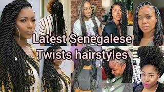 Top braids hairstyles for black women 2024  Senegalese twist hairstyles  Twist braids hairstyles