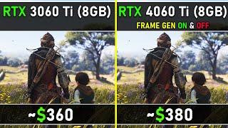 RTX 3060 Ti vs RTX 4060 Ti 8GB  Frame Generation Saves the Day  10 Latest AAA Games Tested