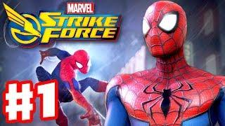 Marvel Strike Force - Gameplay Walkthrough Part 1 - Spiderman Captain America Luke Cage Punisher