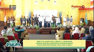 LIVE  CERDAS QURAN KABUPATEN PASAMAN BARAT TAHUN 2021-2022 SMP GRAND FINAL