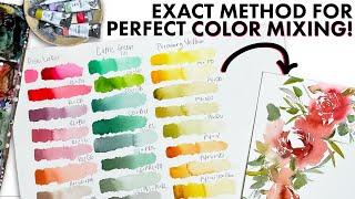 The EXACT METHOD to mix a cohesive color palette with watercolor