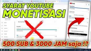 Monetisasi Channel Youtube 500 Subscriber dan 3000 Jam Tayang