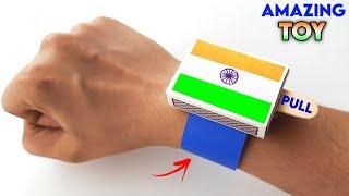 How to make a simple Match box Republic day toy  best way of flag hoisting at home