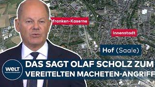 ANSCHLAG IN HOF VERHINDERT Verdächtiger Syrer in U-Haft Jetzt äußert sich Kanzler Olaf Scholz