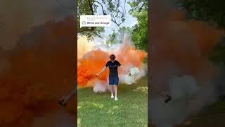 Dual Vent Smoke Bombs - Colored Smoke Grenade - Orange and white