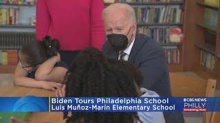 Biden Tours Luis Muñoz-Marín Elementary School In Philadelphia