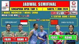 Jadwal Semifinal Singapura Open 2024 Hari Ini Live Inews TV  FAJRI vs RANK 4  JORJI vs RANK 1