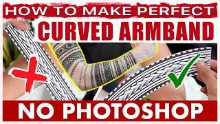 How To Make CURVED Armband Tattoo Stencil  Easiest Method WITHOUT PHOTOSHOP WITHOUT PROCREATE