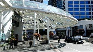 Walking around Fairmont Waterfront hotel and Canada Place in Vancouver