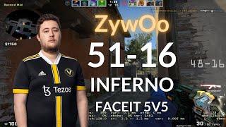 ZywOo Insane 51 Kills POV on FACEIT 51-16 INFERNO 2022.06.21