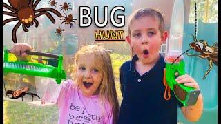 BUG HUNT for REAL BUGS Cockroach SPIDERS Earwigs Roly Polys and MORE FOR KIDS