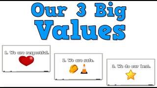 OUR 3 BIG VALUES  song about classroom valuesrules