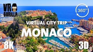 Monaco Guided Tour in 360 VR short - Virtual City Trip - 8K 360 3D