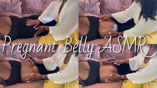 ASMR Pregnant Belly Rub Oil Massage Light Lymphatic Brushing Pregnancy