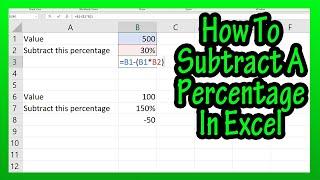 How To Subtract Percent Percentages From A Number Or Value in Excel Explained