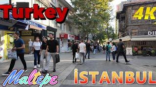 Turkey istanbul Travel Walking tour Maltepe. Cafes markets and clothing stores 4k video quality.