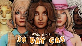 30 Day Challenge Days 1-5 + CC List ⭐  Sims 4 Create a Sim