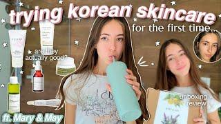 trying KOREAN SKINCARE for the first time for oilysensitive skin 🪷 ft. Mary & May