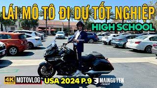 MẶC VEST LÁI MÔ TÔ BMW K1600 ĐI DỰ TỐT NGHIỆP HIGH SCHOOL Ở MỸ  USA TRIP 2024