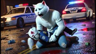 Brave Police Cat...Awesome cat boyfriend #cat #cute #ai #catlover #cutecat #aiimages #aicat