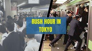 Tokyo trains in rush hour morning