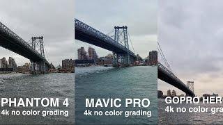 DJi MAVIC vs. PHANTOM 4 vs. GOPRO KARMA side by side comparison in 4k