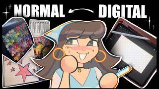 DIGITAL ARTIST TRIES TRADITIONAL ART Ohuhu sketchbook draw with me Q&A