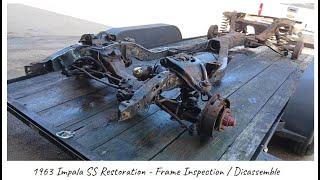 1963 Impala SS Convertible Restoration  InspectDisassemble Suspension - Mount onto  Frame Fixture