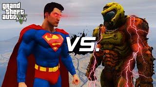 GTA 5 - Superman VS Doom Slayer  Epic Full Fight 